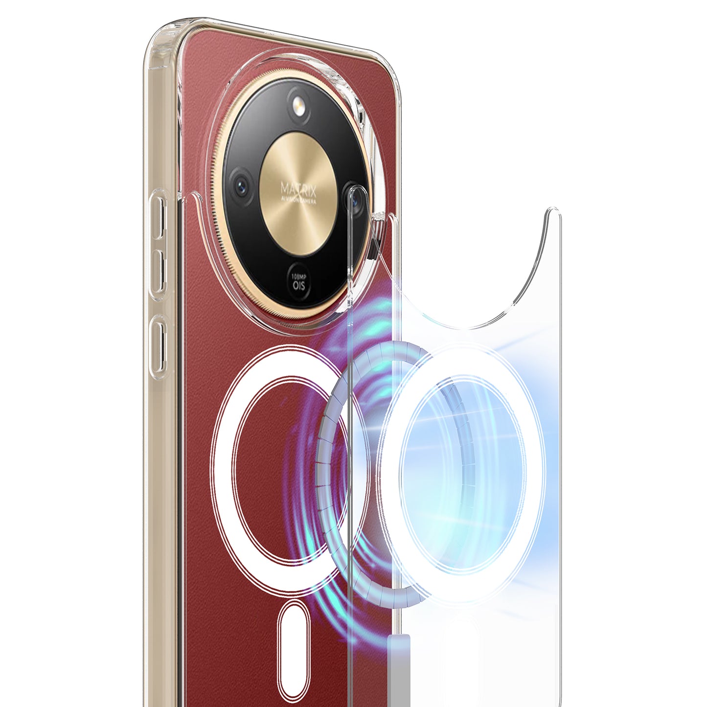 Honor X70 5G / Honor Magic8 Lite 5G / Honor X9d 5G Transparente Handyhülle – Magnetisch, aus TPU + Acryl-Rückseite