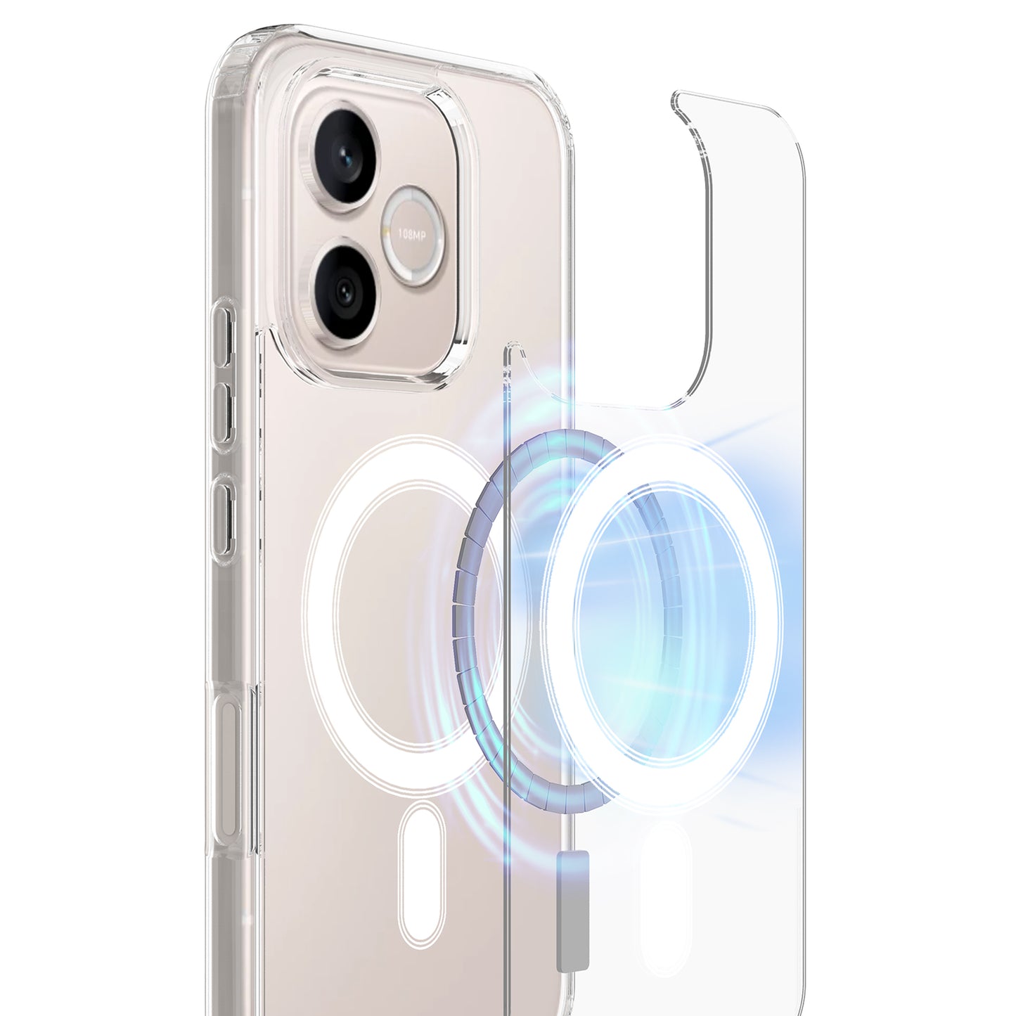 Honor 500 Smart 5G / Honor X80i 5G / Honor 600 Lite 5G Transparente Handyhülle – Magnetisch, aus TPU- & Acryl-Rückseite