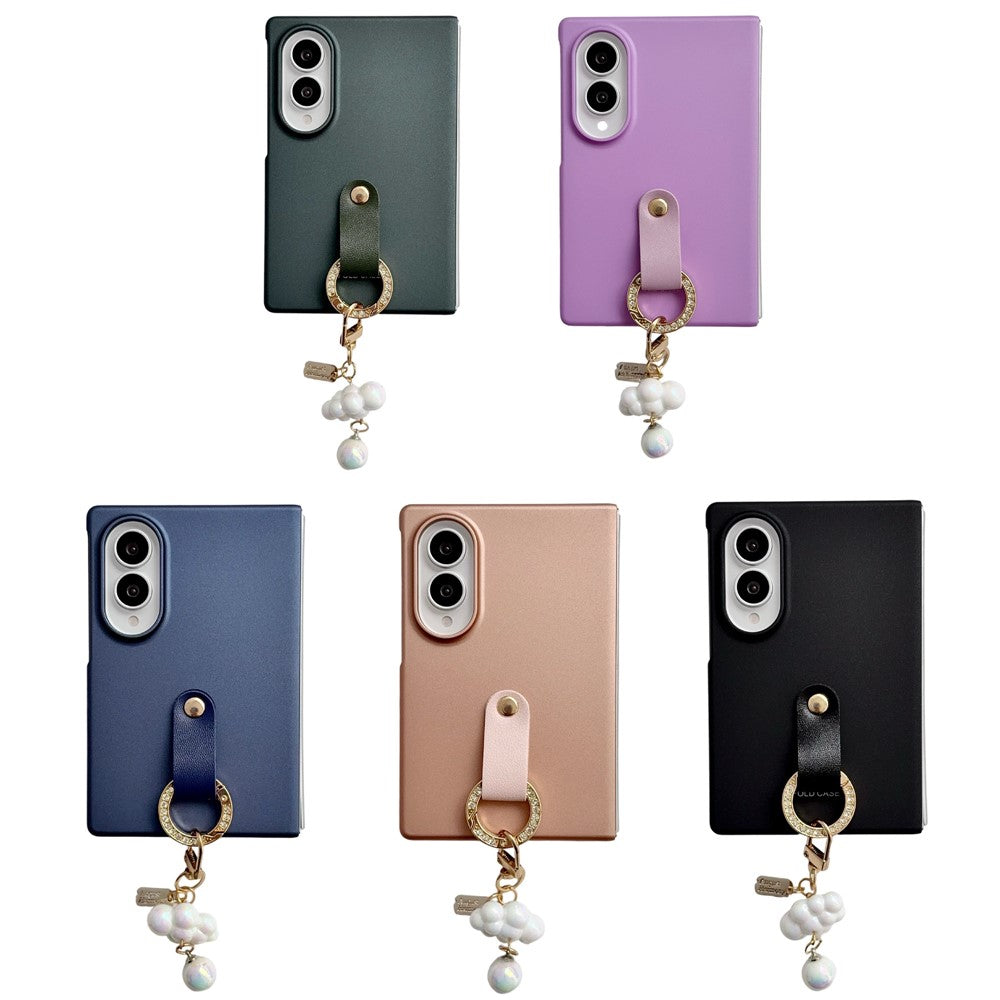 For Samsung Galaxy Z Fold8 Case Ultra Slim PC Phone Cover with Pearl Pendant