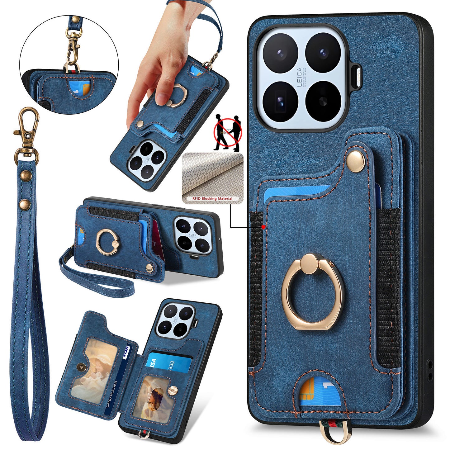 Xiaomi 17T Pro – Handyhülle aus PU-Leder und TPU, mit Ständer, mit Kartenfach, mit RFID-Schutz