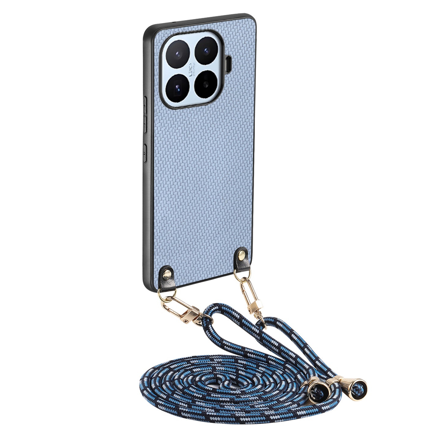 Xiaomi 17T – Handyhülle aus Kunststoff, PU-Leder und TPU, in Carbonfaser-Optik, mit verstellbarem Trageriemen