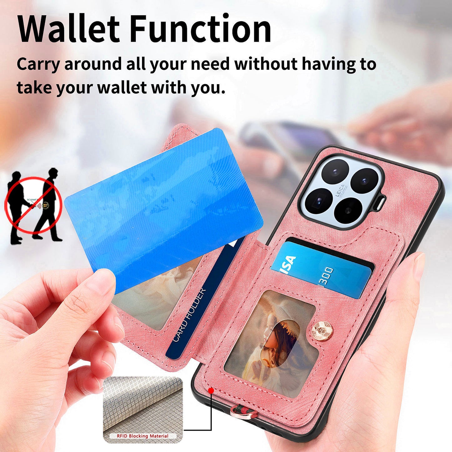 Xiaomi 17T – Handyhülle aus PU-Leder und TPU, mit Ständer, mit Kartenfach, mit RFID-Schutz