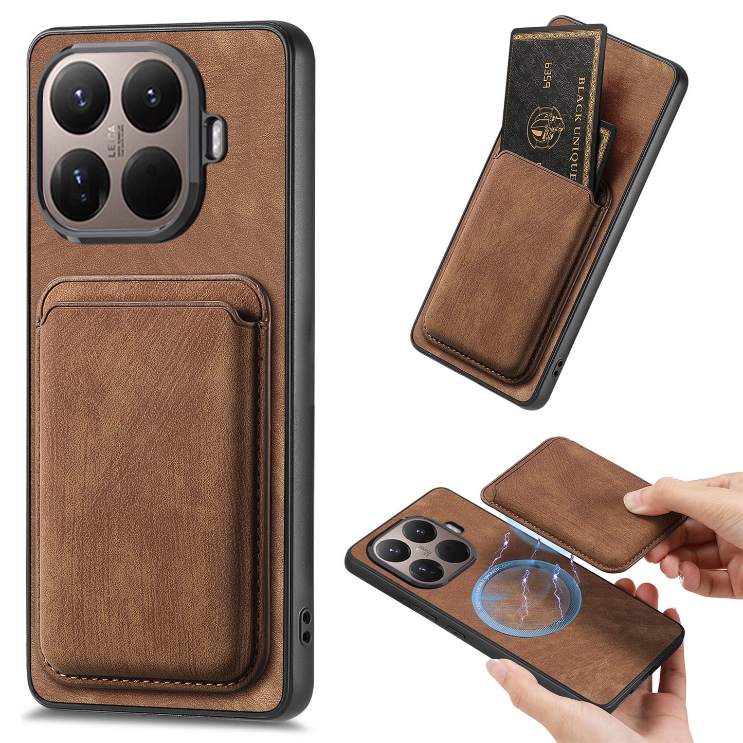 Xiaomi 17T Pro – Handyhülle aus PU-Leder und TPU, mit abnehmbarem Kartenfach