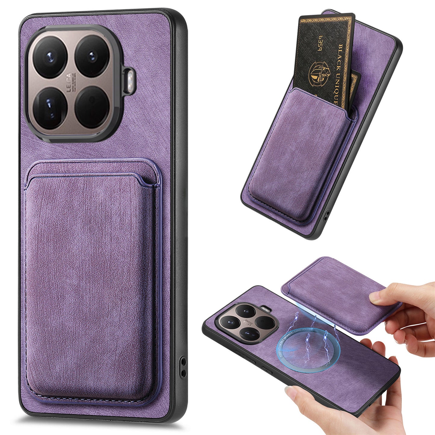 Xiaomi 17T Pro – Handyhülle aus PU-Leder und TPU, mit abnehmbarem Kartenfach