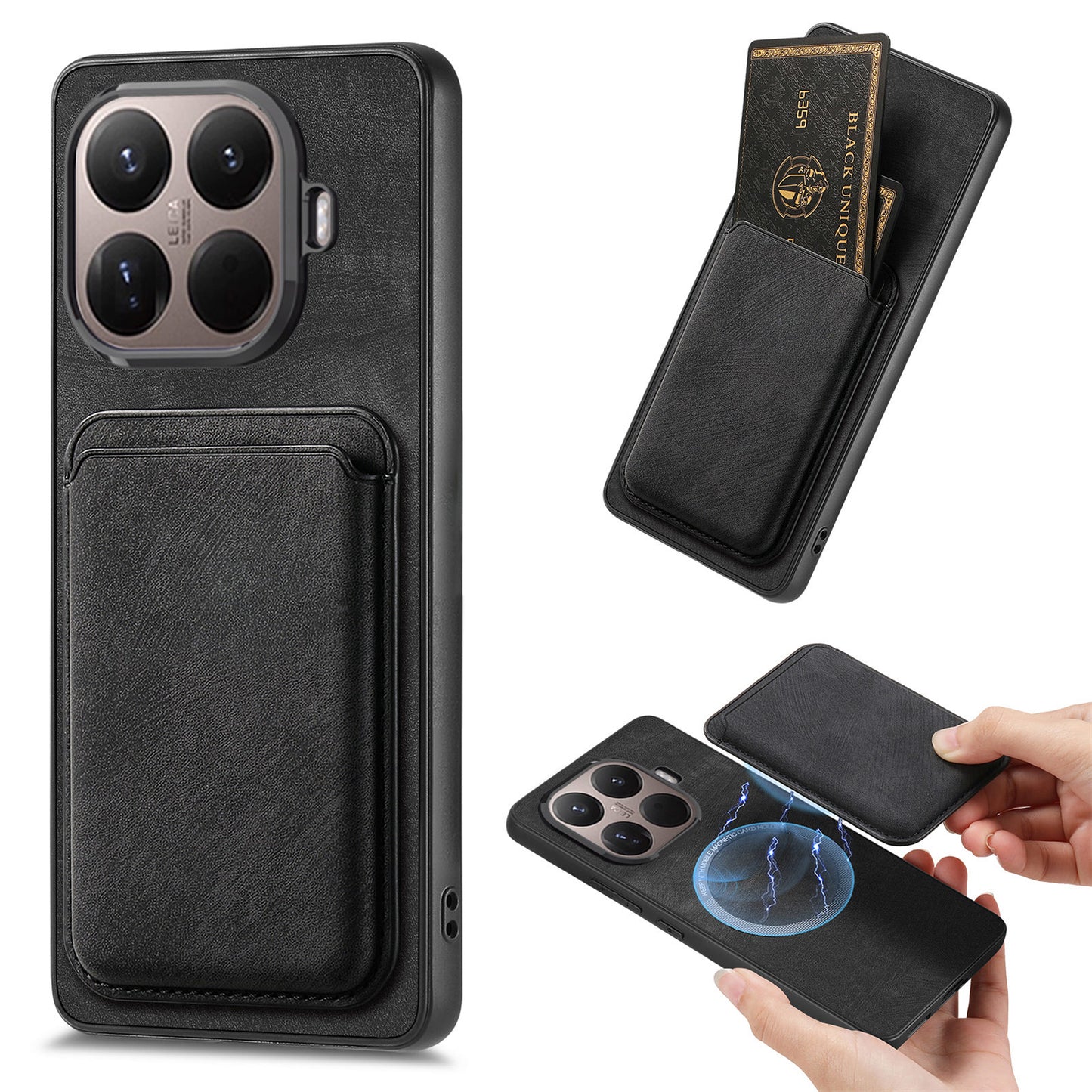 Xiaomi 17T Pro – Handyhülle aus PU-Leder und TPU, mit abnehmbarem Kartenfach