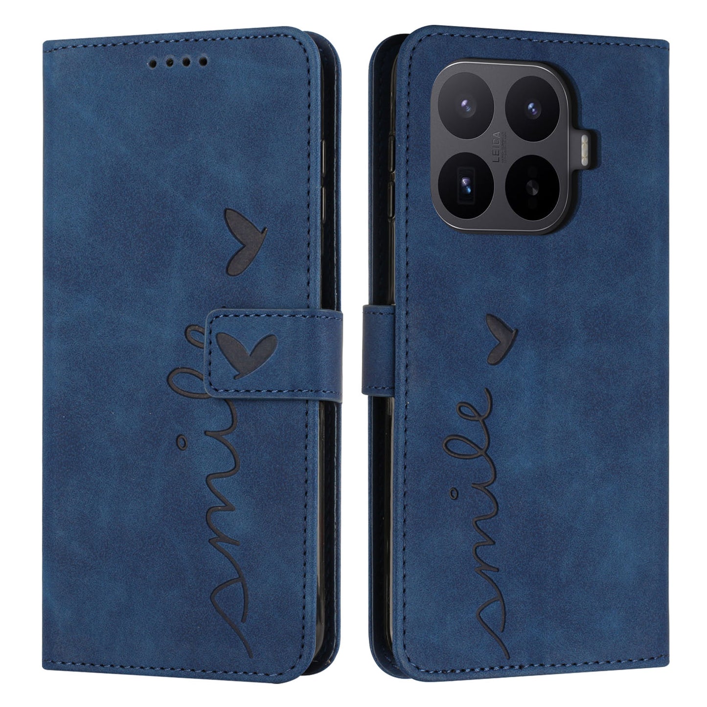 For Xiaomi 17T Stand Case PU Leather Phone Cover Imprinted Heart Pattern