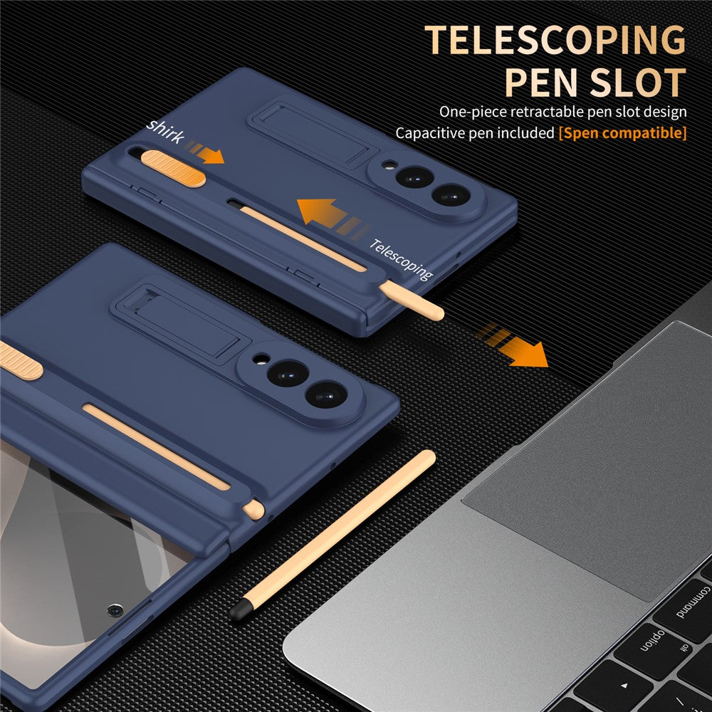 For Samsung Galaxy Z Fold8 Kickstand Case Hinge Protection PC Phone Cover with Screen Protector and Stylus Pen