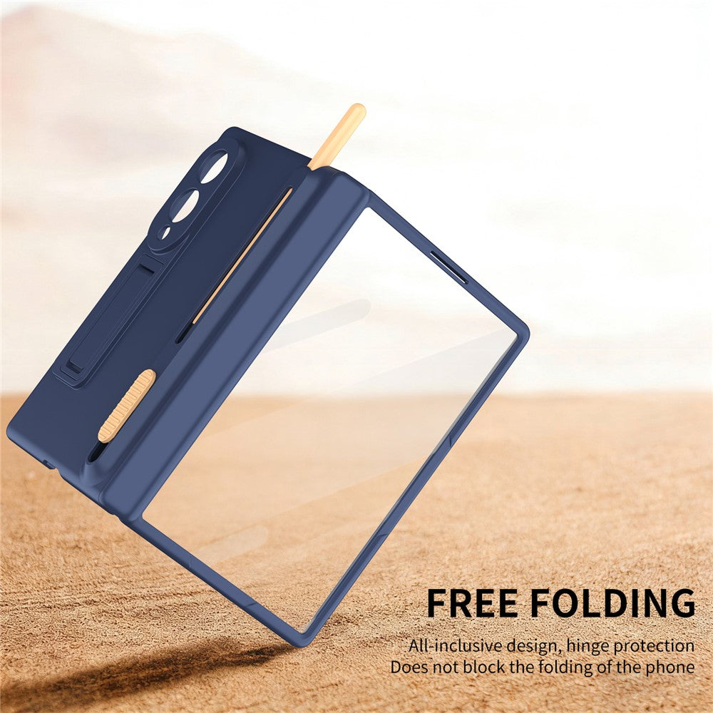 For Samsung Galaxy Z Fold8 Kickstand Case Hinge Protection PC Phone Cover with Screen Protector and Stylus Pen