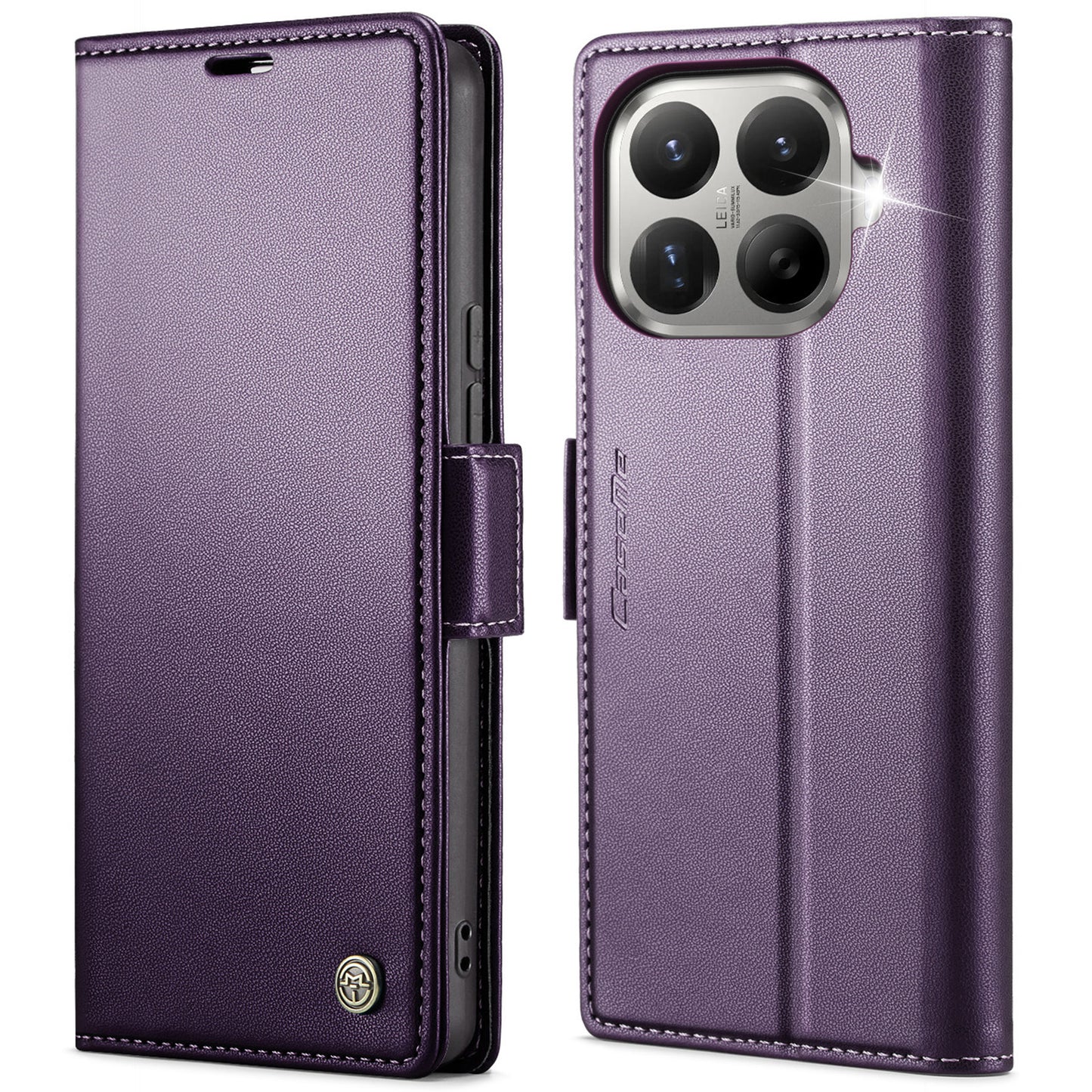 CASEME for Xiaomi 17T Case  023 Series RFID Blocking Wallet Stand Glossy Litchi Texture Leather Phone Cover