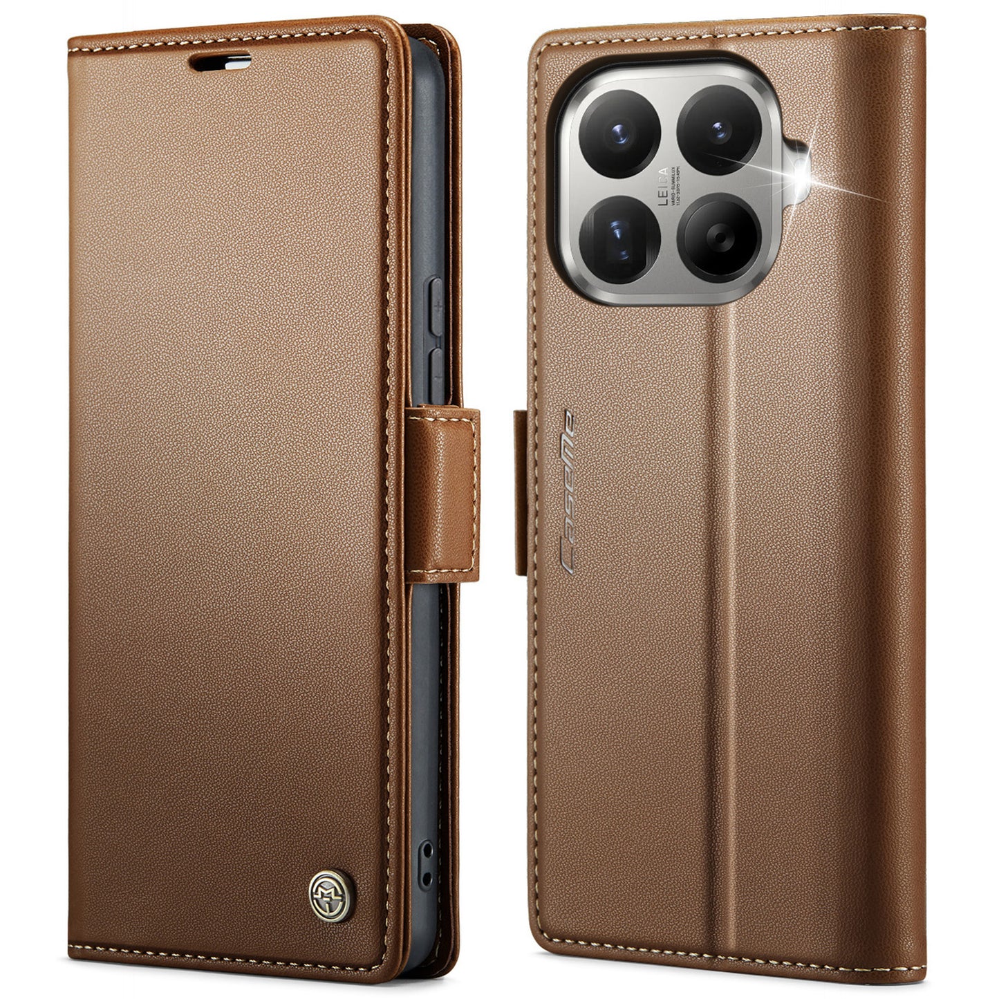 CASEME for Xiaomi 17T Case  023 Series RFID Blocking Wallet Stand Glossy Litchi Texture Leather Phone Cover