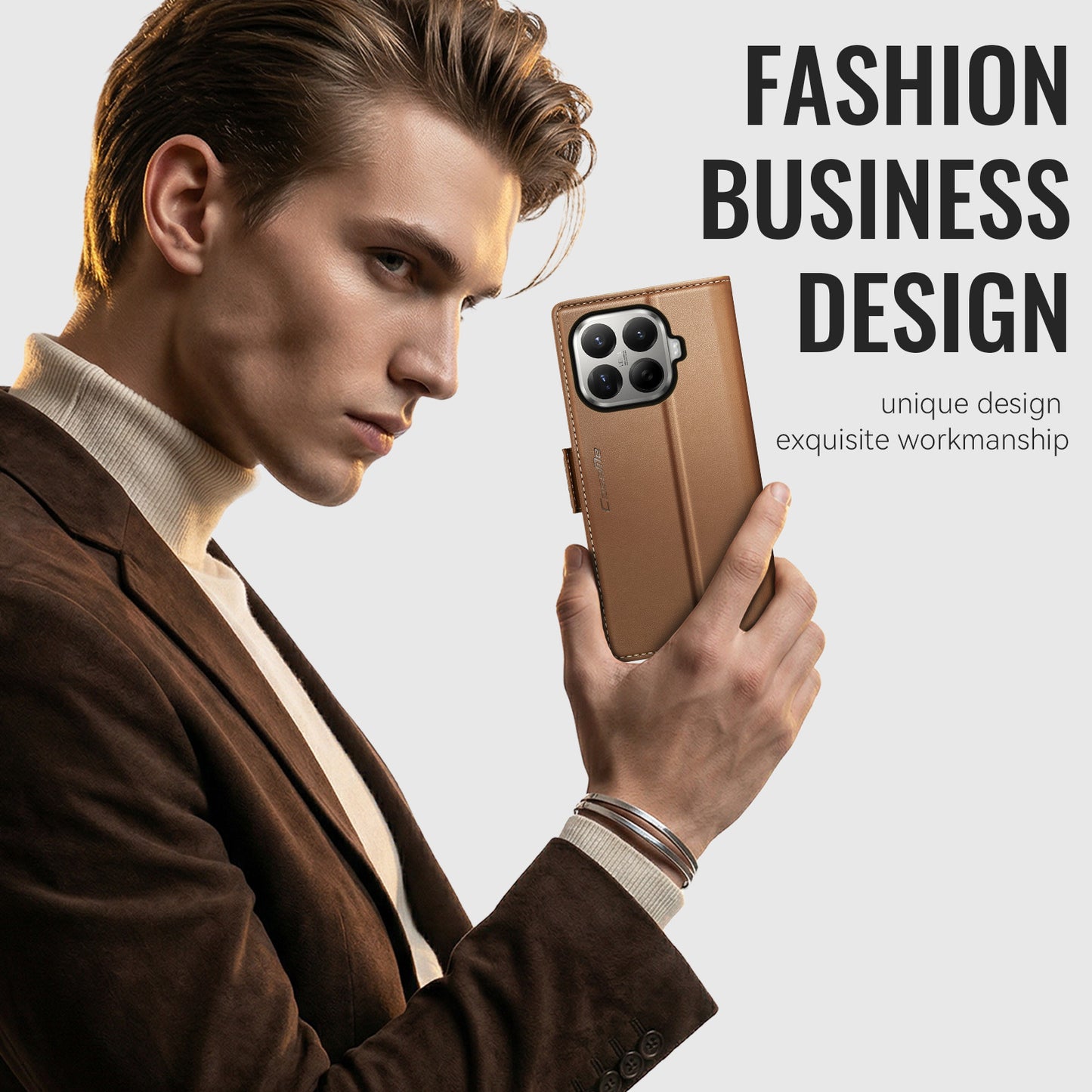 CASEME for Xiaomi 17T Case  023 Series RFID Blocking Wallet Stand Glossy Litchi Texture Leather Phone Cover
