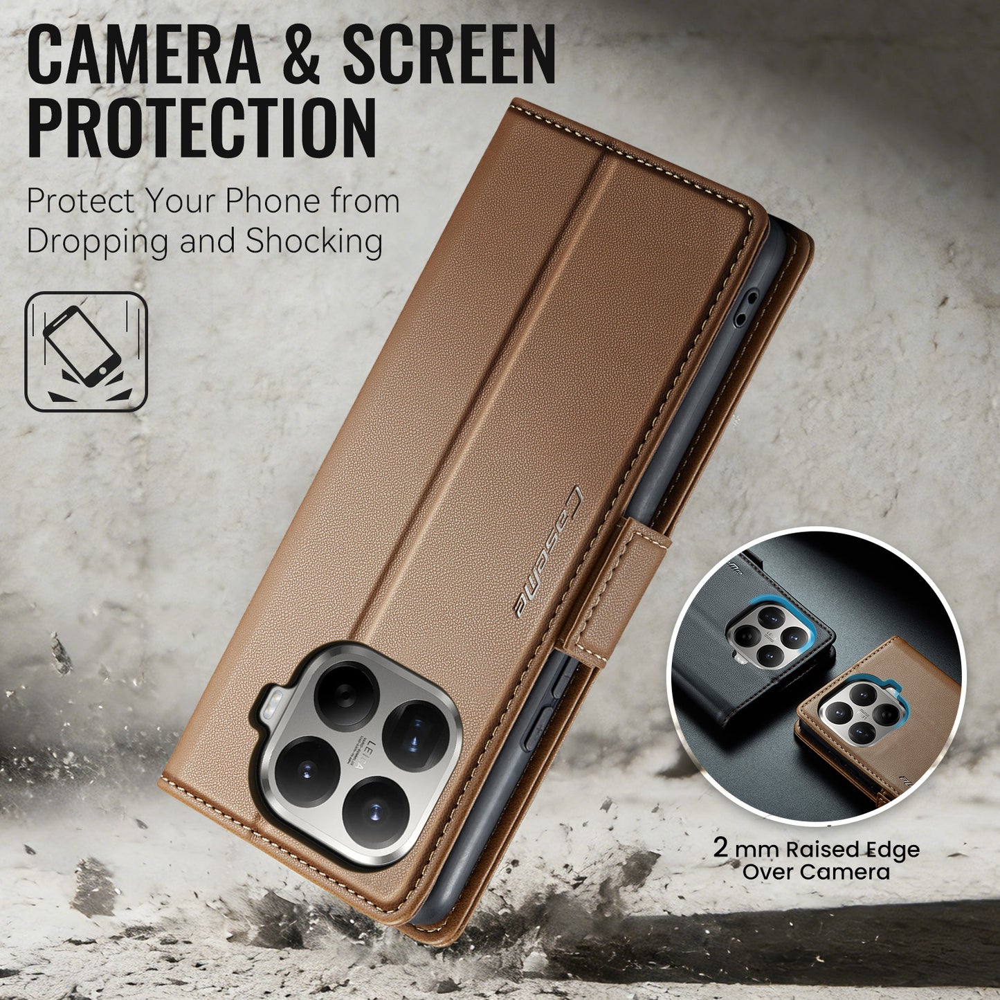 CASEME for Xiaomi 17T Case  023 Series RFID Blocking Wallet Stand Glossy Litchi Texture Leather Phone Cover