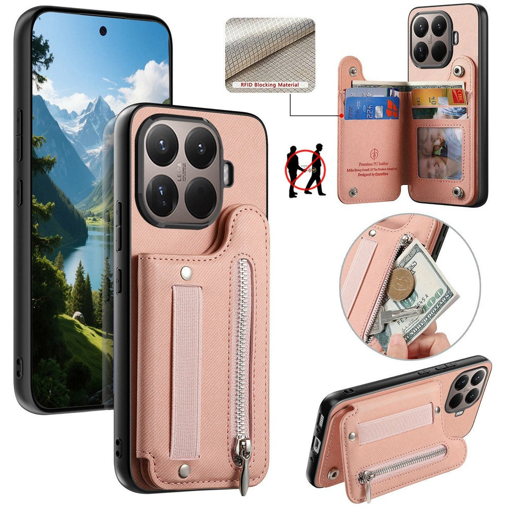Xiaomi 17T Pro – Handyhülle aus PU-Leder und TPU, mit Ständer, mit Kartenfach, mit RFID-Schutz