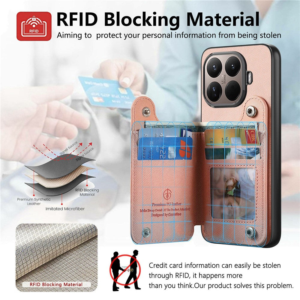 Xiaomi 17T Pro – Handyhülle aus PU-Leder und TPU, mit Ständer, mit Kartenfach, mit RFID-Schutz