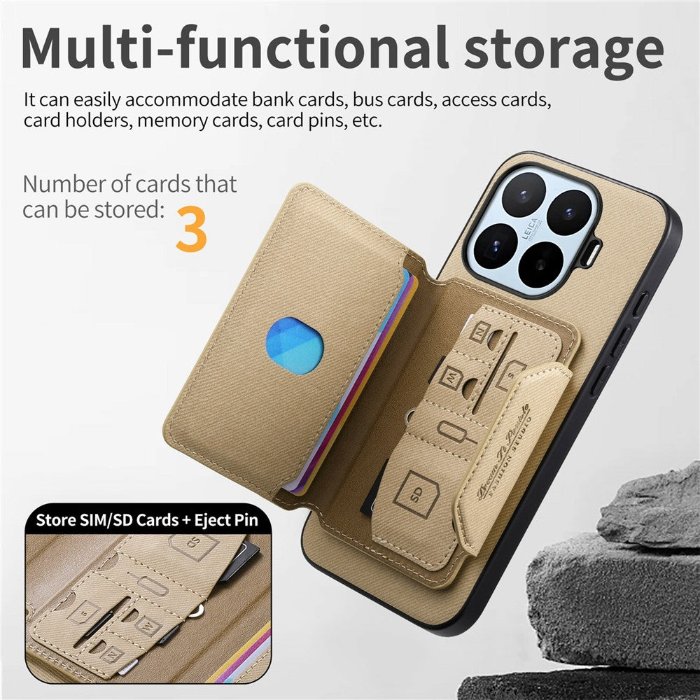 Xiaomi 17T – Magnetische Handyhülle aus PU-Leder, PC und TPU, mit Ständer, mit abnehmbarem Kartenfach