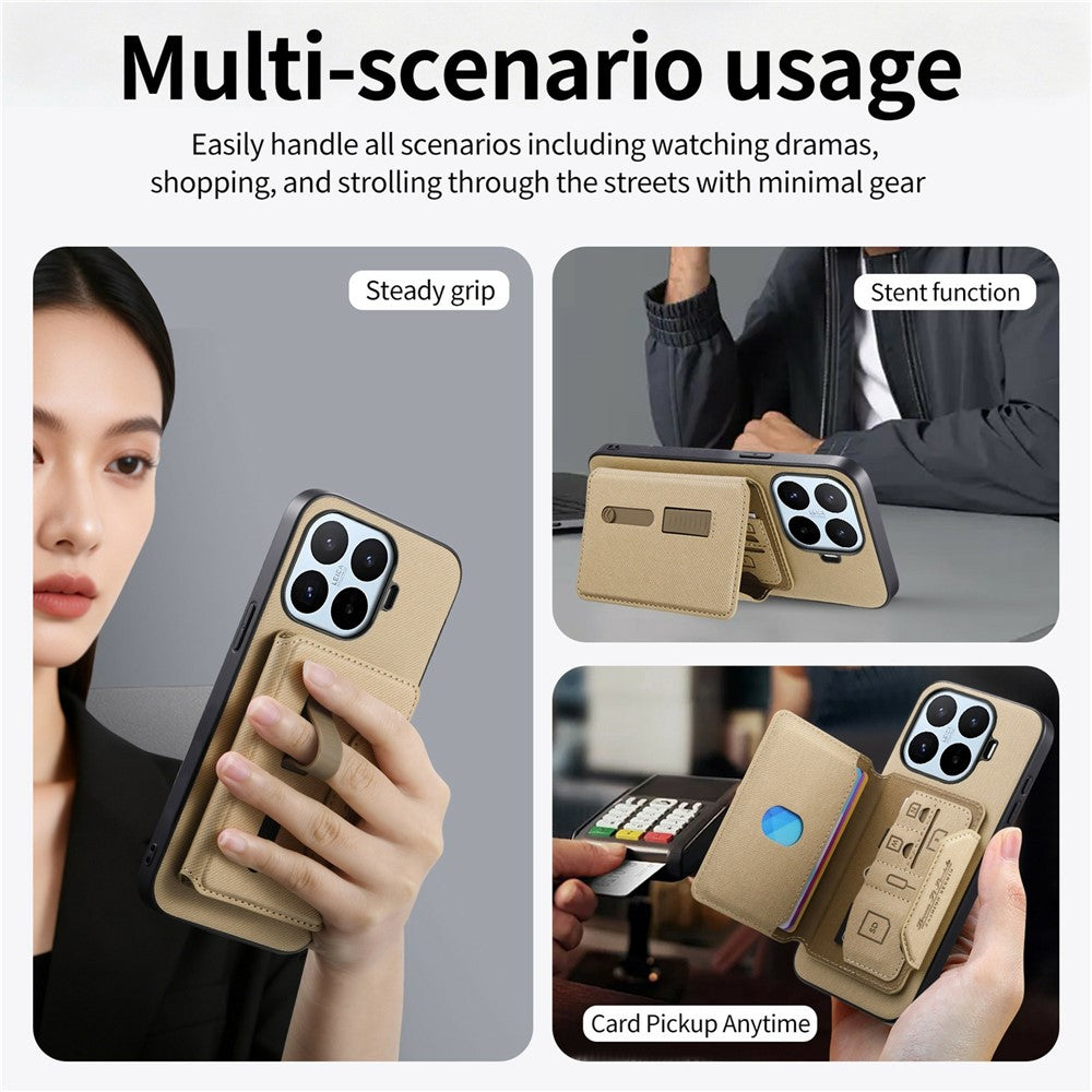 Xiaomi 17T – Magnetische Handyhülle aus PU-Leder, PC und TPU, mit Ständer, mit abnehmbarem Kartenfach