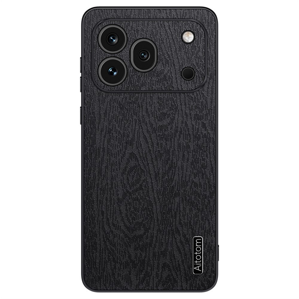 Honor 600 Pro 5G Handyhülle – Aus lederbeschichtetem PC+TPU, mit Holzmaserung