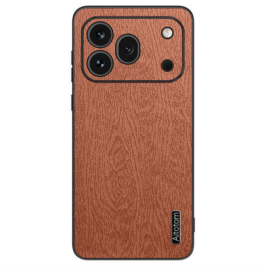 Honor 600 Pro 5G Handyhülle – Aus lederbeschichtetem PC+TPU, mit Holzmaserung