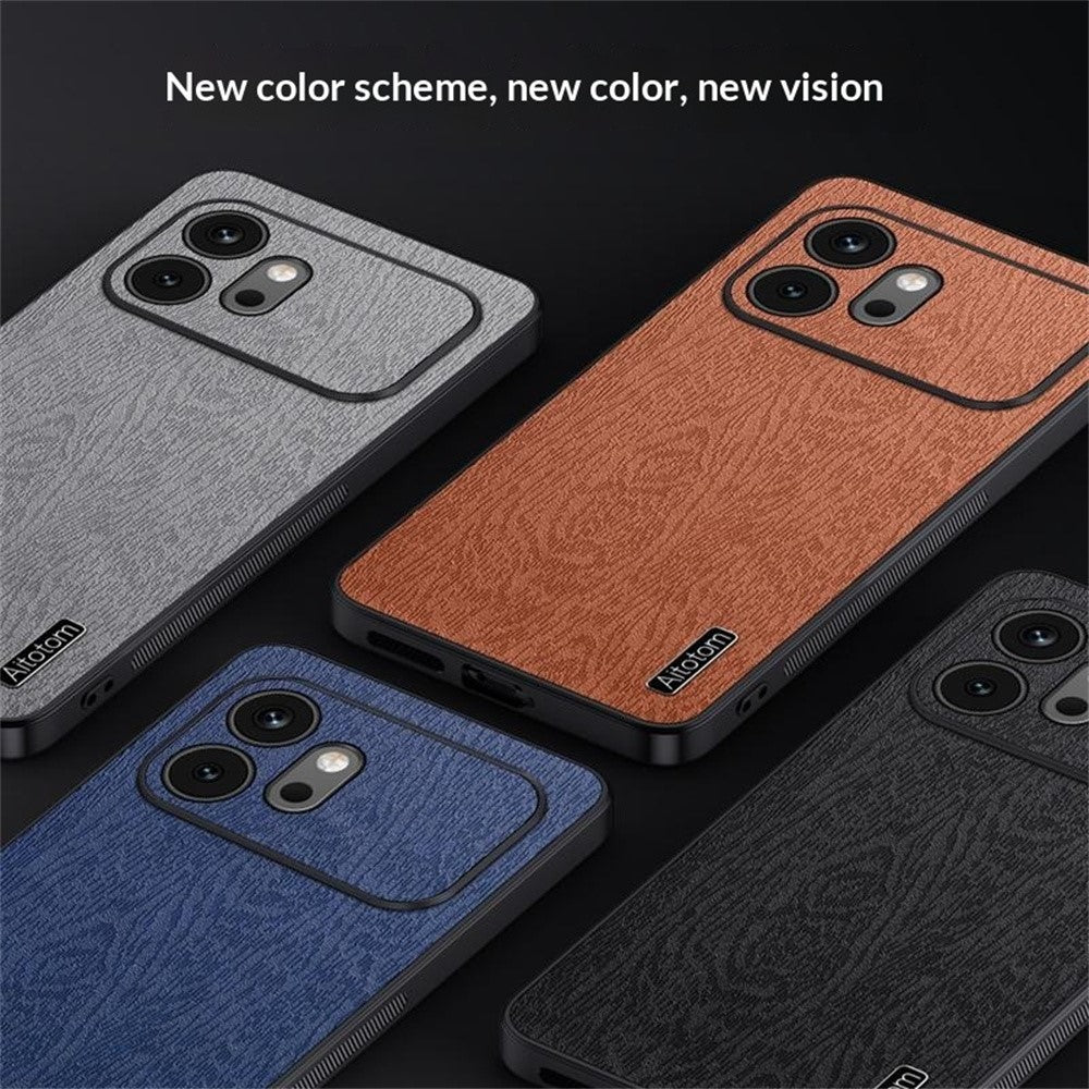 Honor 600 5G Handyhülle – Aus lederbeschichtetem PC+TPU, mit Holzmaserung