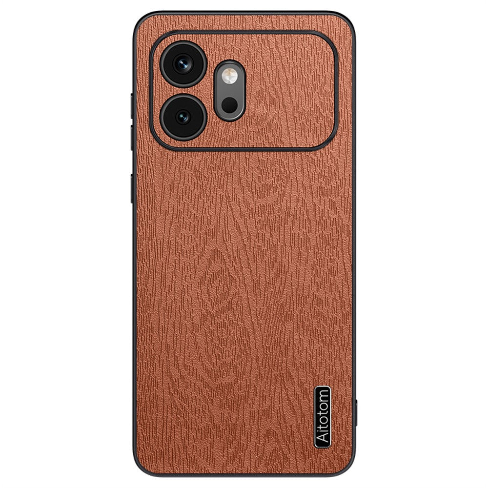 Honor 600 5G Handyhülle – Aus lederbeschichtetem PC+TPU, mit Holzmaserung