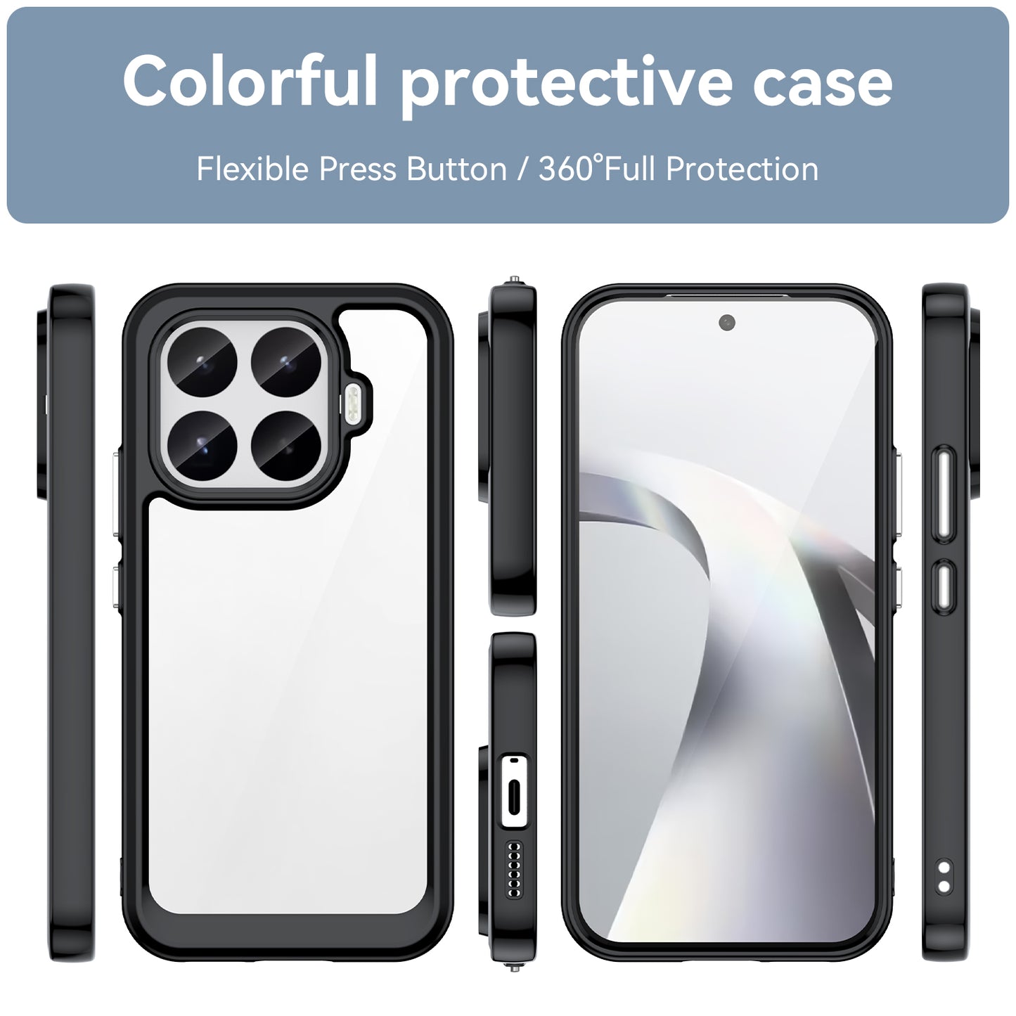 Xiaomi 17T – Handyhülle aus Acryl, gehärtetem Glas und TPU, mit Displayschutz