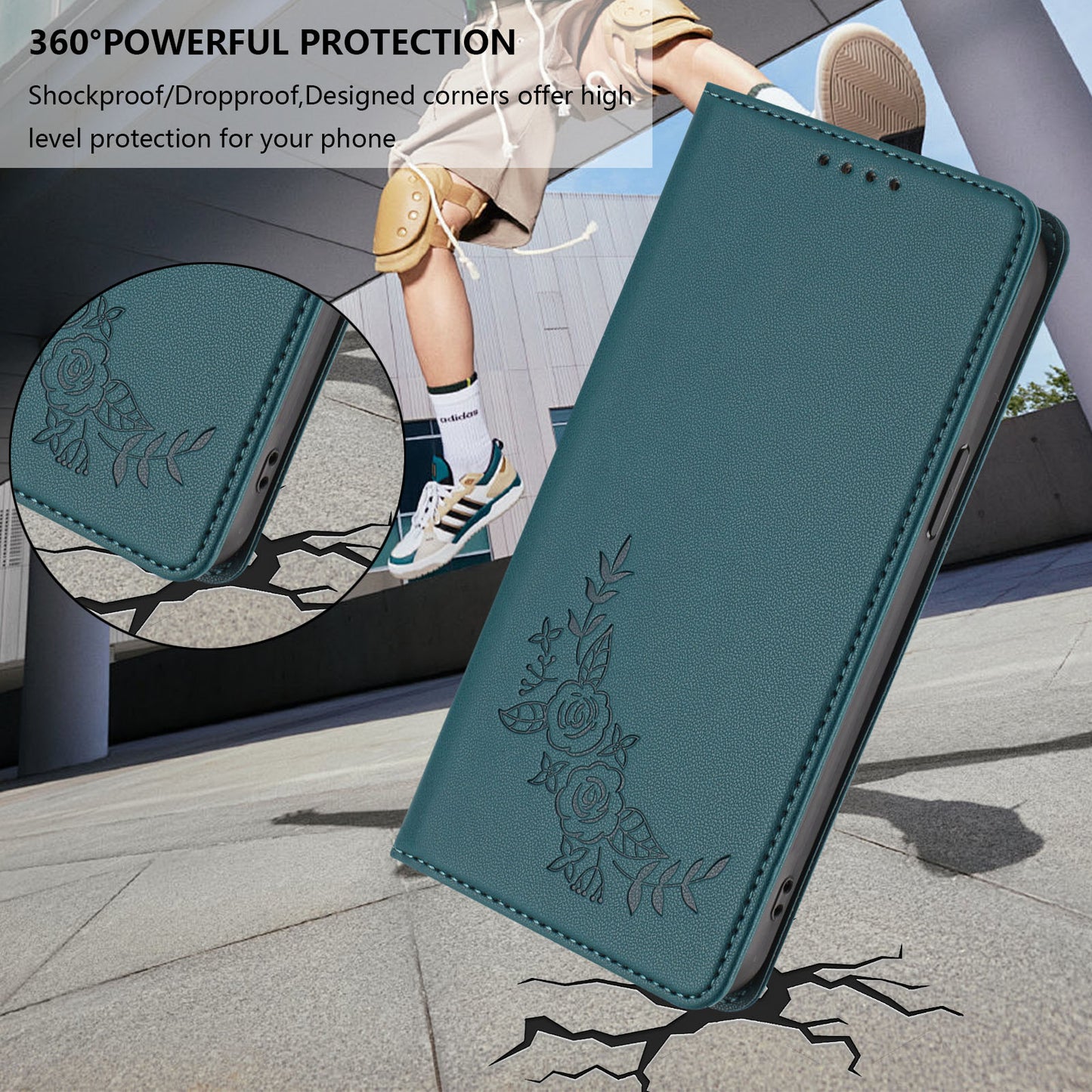 Xiaomi 17T – Wallet-Handyhülle aus PU-Leder und TPU, mit Ständer, mit Blumenmotiv