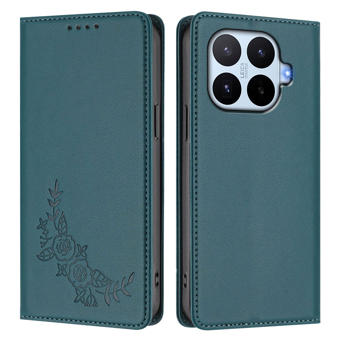 Xiaomi 17T Pro – Wallet-Handyhülle aus PU-Leder und TPU, mit Ständer, mit Blumenmotiv