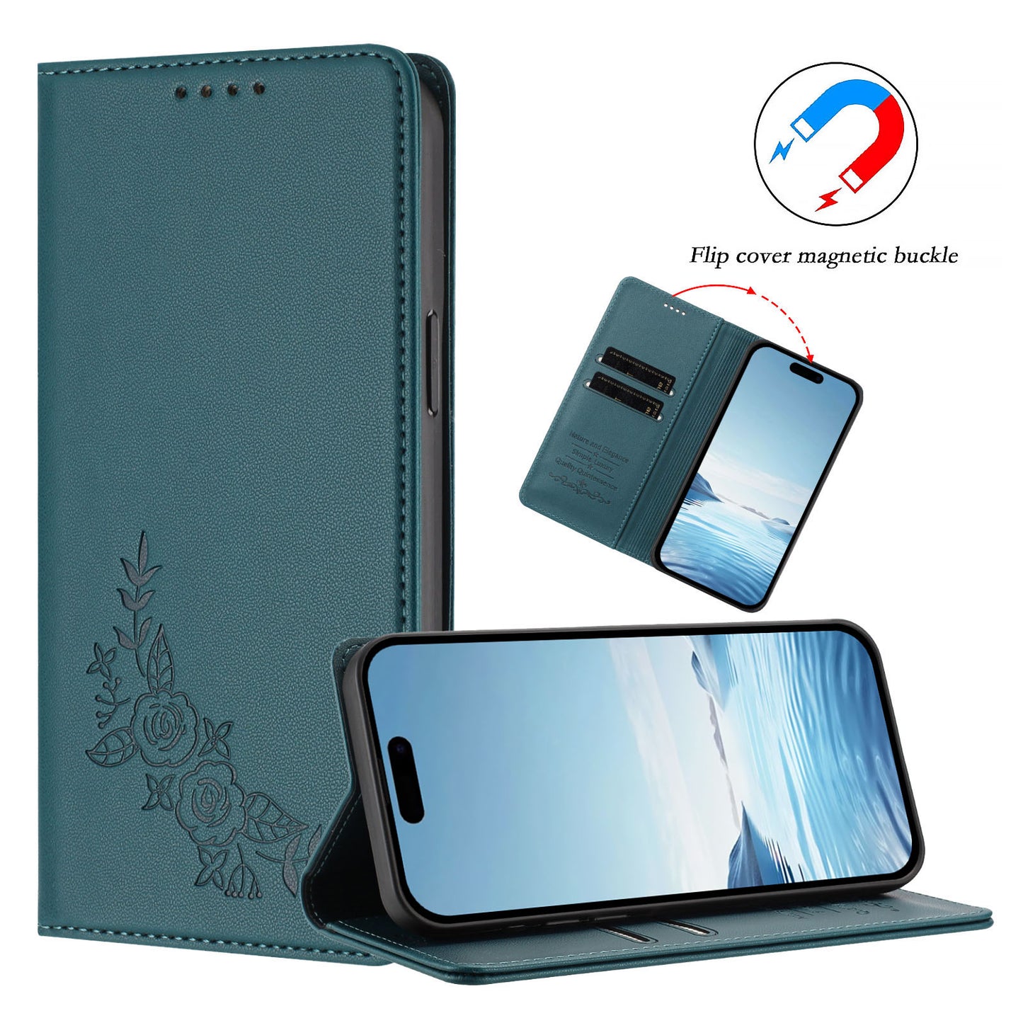 Xiaomi 17T Pro – Wallet-Handyhülle aus PU-Leder und TPU, mit Ständer, mit Blumenmotiv