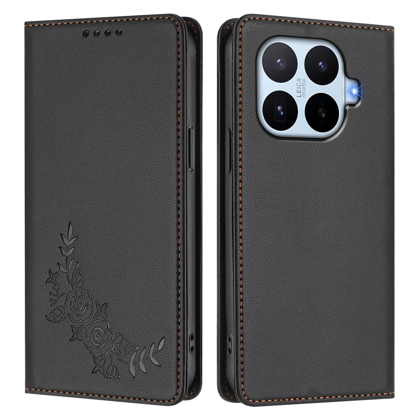 Xiaomi 17T Pro – Wallet-Handyhülle aus PU-Leder und TPU, mit Ständer, mit Blumenmotiv