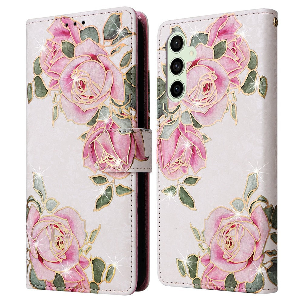 For Samsung Galaxy S26 FE Case RFID Blocking Flower Leather Phone Cover