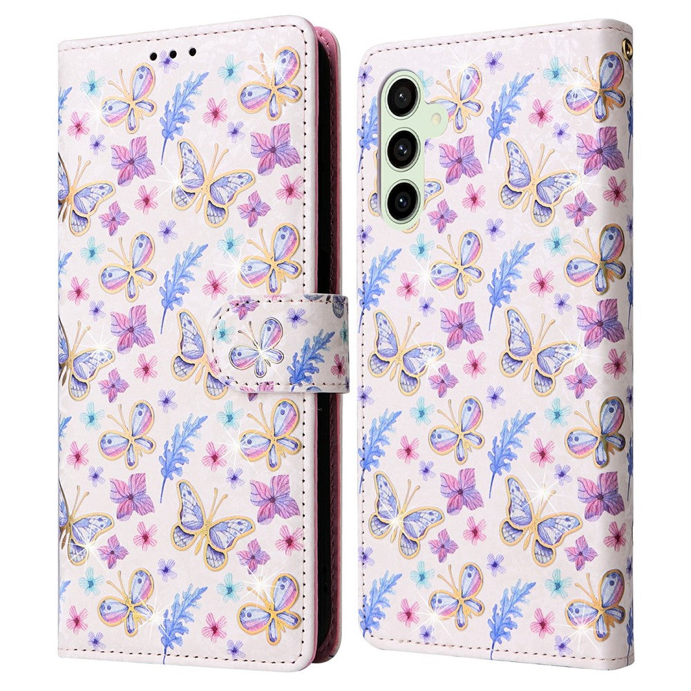 For Samsung Galaxy S26 FE Case RFID Blocking Flower Leather Phone Cover