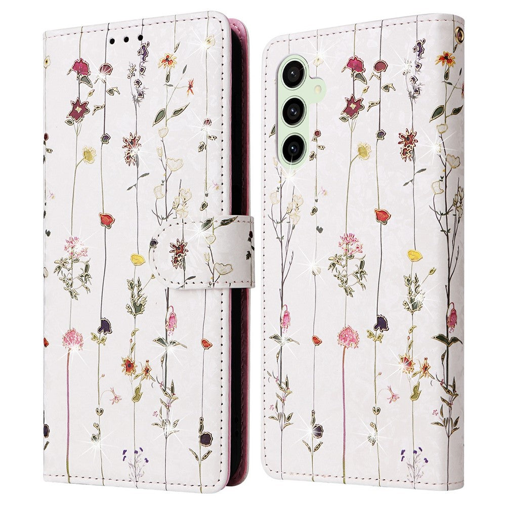 For Samsung Galaxy S26 FE Case RFID Blocking Flower Leather Phone Cover