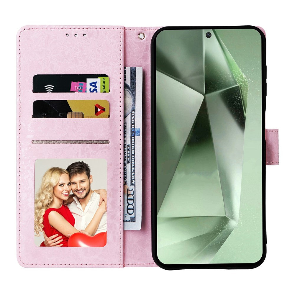 For Samsung Galaxy S26 FE Case RFID Blocking Flower Leather Phone Cover