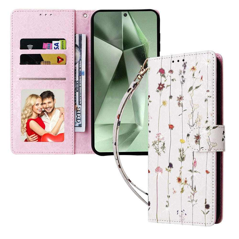 For Samsung Galaxy S26 FE Case RFID Blocking Flower Leather Phone Cover