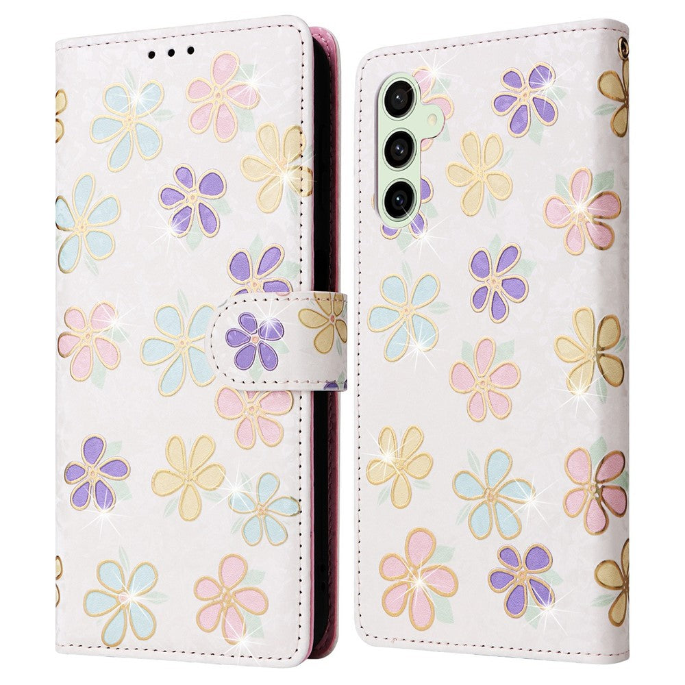For Samsung Galaxy S26 FE Case RFID Blocking Flower Leather Phone Cover