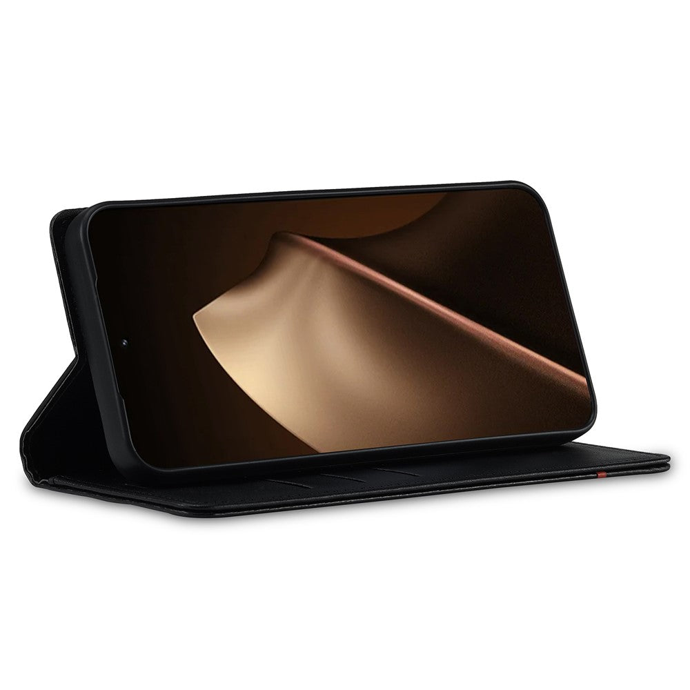 Xiaomi 17T – Wallet-Handyhülle aus PU-Leder und TPU, mit Ständer, in Carbonfaser-Optik