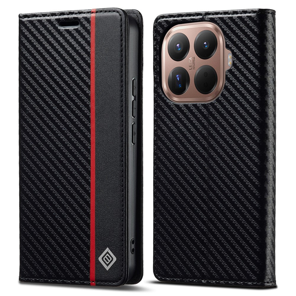 Xiaomi 17T Pro – Wallet-Handyhülle aus PU-Leder und TPU, mit Ständer, in Carbonfaser-Optik