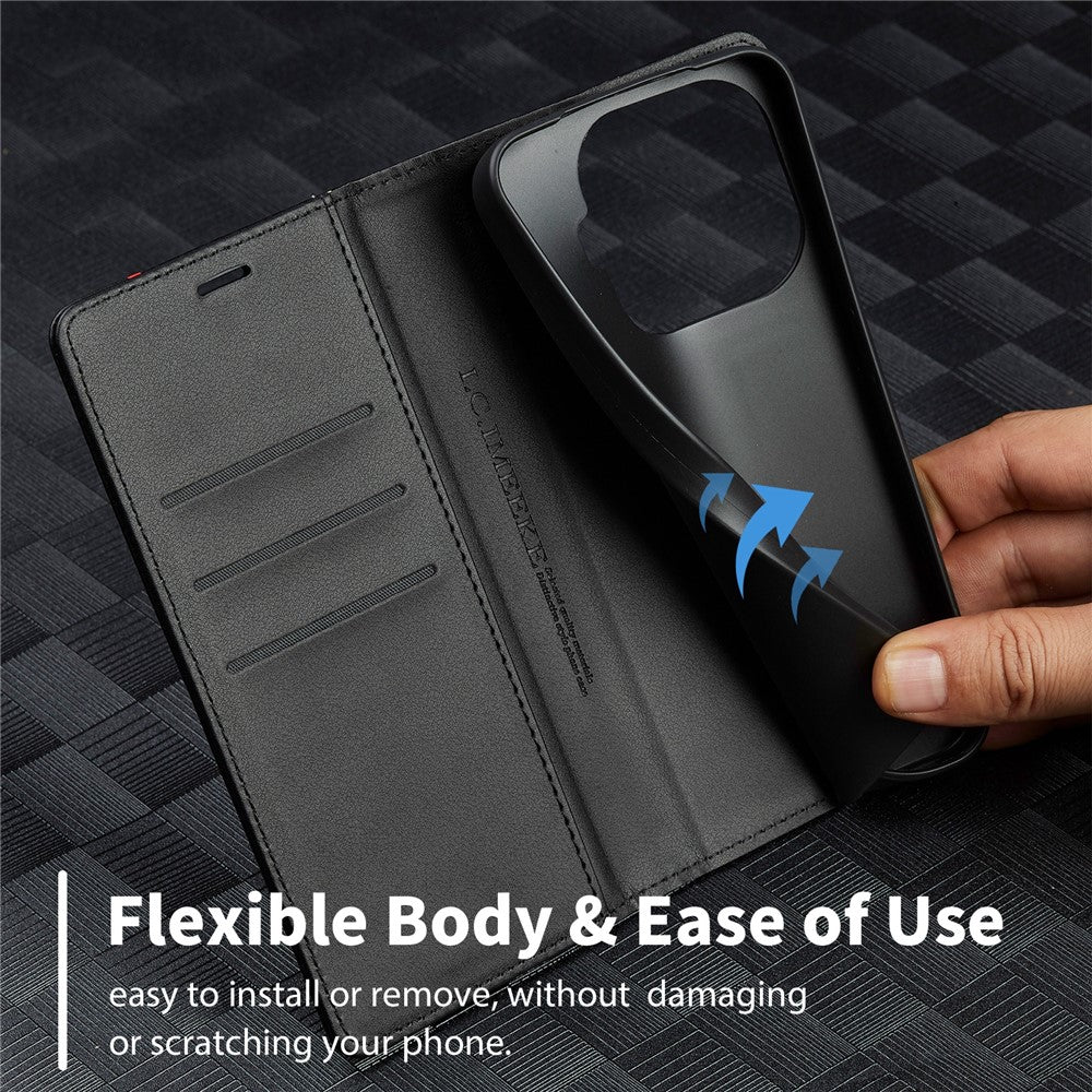 Xiaomi 17T Pro – Wallet-Handyhülle aus PU-Leder und TPU, mit Ständer, in Carbonfaser-Optik