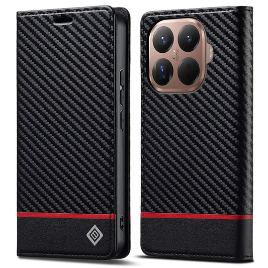 Xiaomi 17T Pro – Wallet-Handyhülle aus PU-Leder und TPU, mit Ständer, in Carbonfaser-Optik
