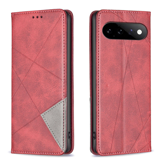 Google Pixel 11 Pro XL Handyhülle – Kartenfächer, Geometrie-Aufdruck, Leder