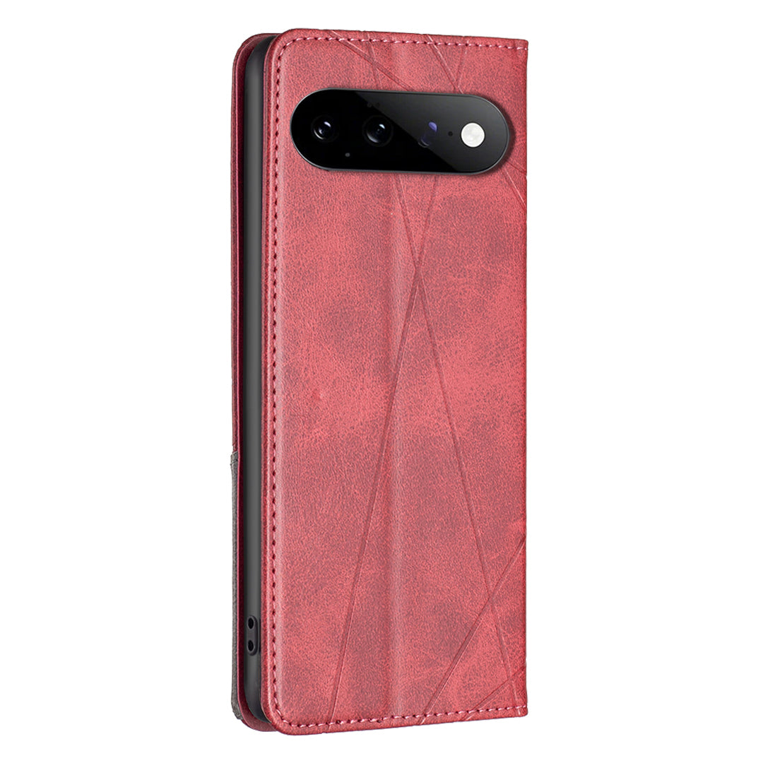 For Google Pixel 11 Pro XL Case Card Slots Geometry Imprint Leather Phone Cover