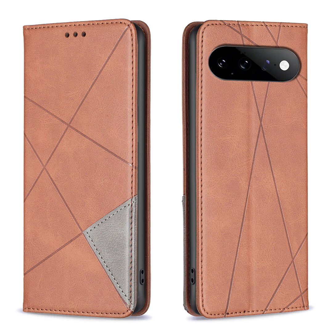 For Google Pixel 11 Pro XL Case Card Slots Geometry Imprint Leather Phone Cover