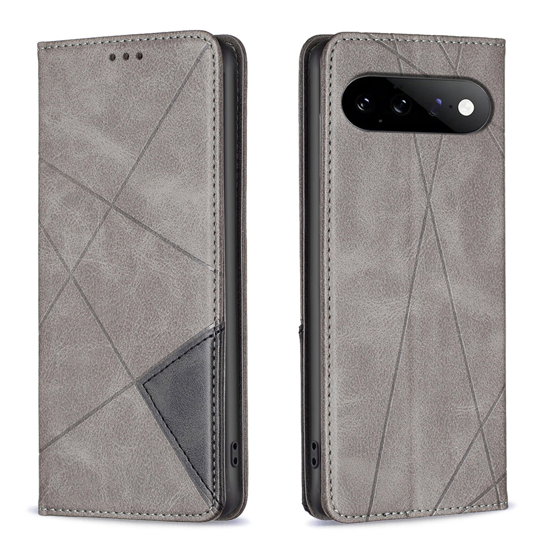 For Google Pixel 11 Pro XL Case Card Slots Geometry Imprint Leather Phone Cover