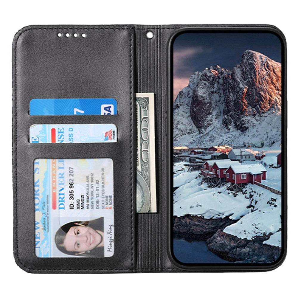 For Google Pixel 11 Pro XL Case Calf Texture PU Leather Wallet Phone Cover with Wrist Strap
