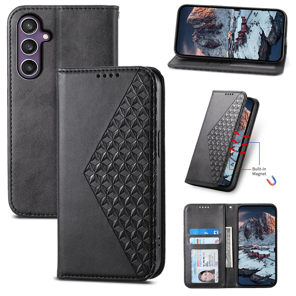 For Samsung Galaxy S26 FE Case Calf Texture PU Leather Wallet Phone Cover with Wrist Strap