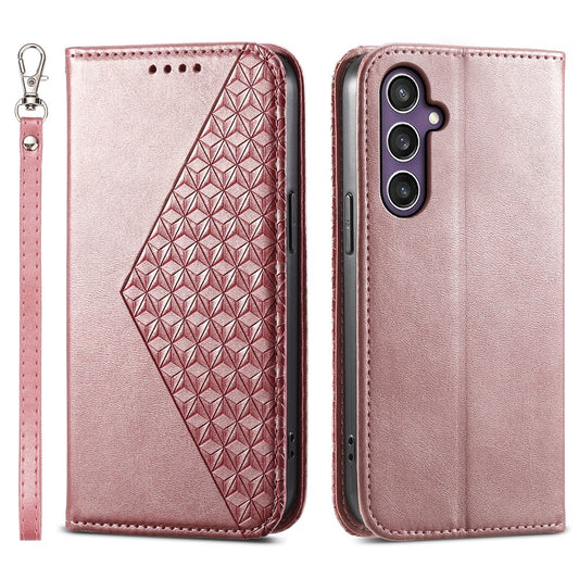 Galaxy S26 FE Handyhülle – aus PU-Leder mit Kalbsstruktur und Handschlaufe