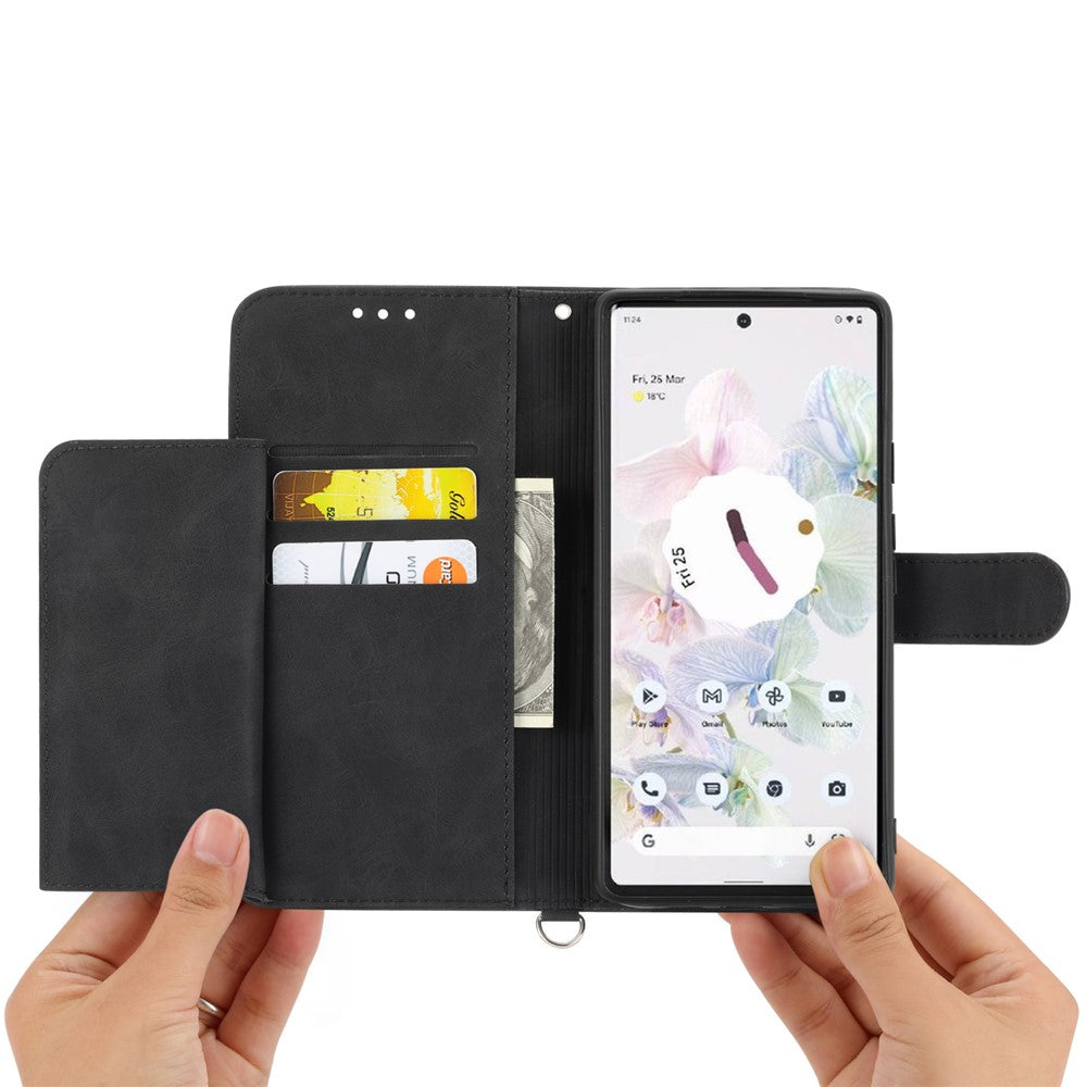 For Google Pixel 11 / Pixel 11 Pro Wallet Case Flower Pattern PU Leather Phone Cover with Strap