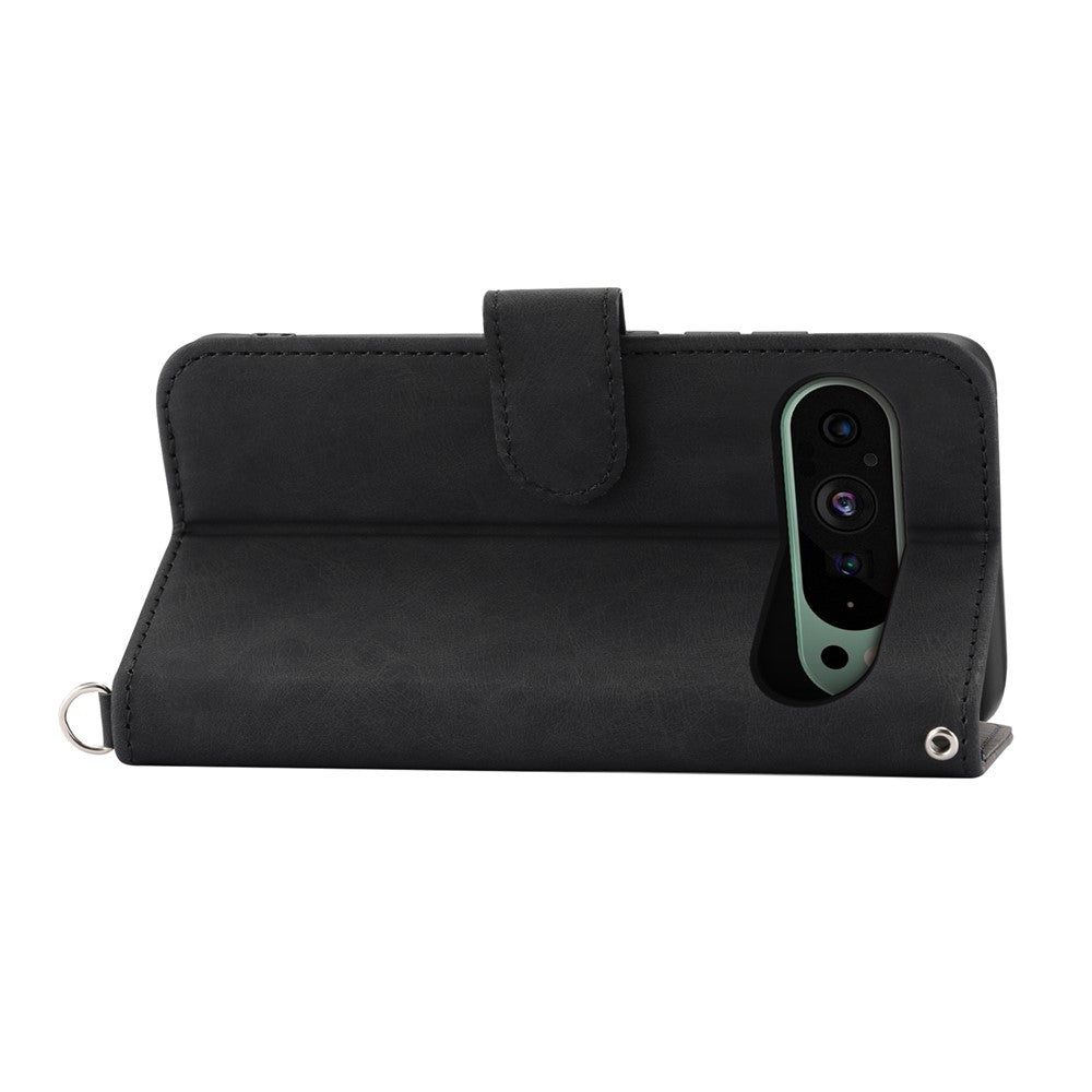 For Google Pixel 11 / Pixel 11 Pro Wallet Case Flower Pattern PU Leather Phone Cover with Strap