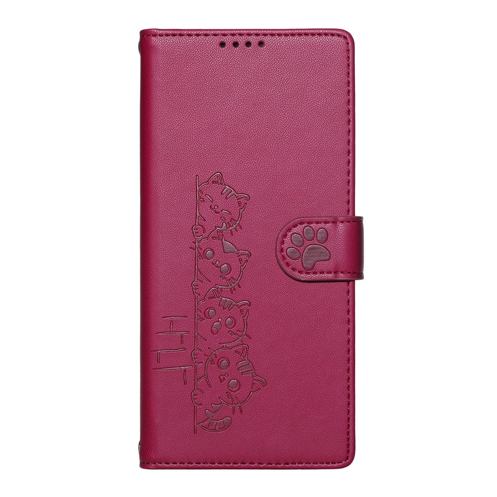 For Google Pixel 11 / Pixel 11 Pro Case Adorable Cat Pattern PU Leather Wallet Phone Cover with Wrist Strap