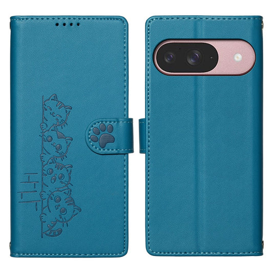 Google Pixel 11 / Google Pixel 11 Pro Handyhülle – Pixel 11 Pro-, niedliches Katzenmuster, PU-Leder, Brieftaschen- mit Handschlaufe